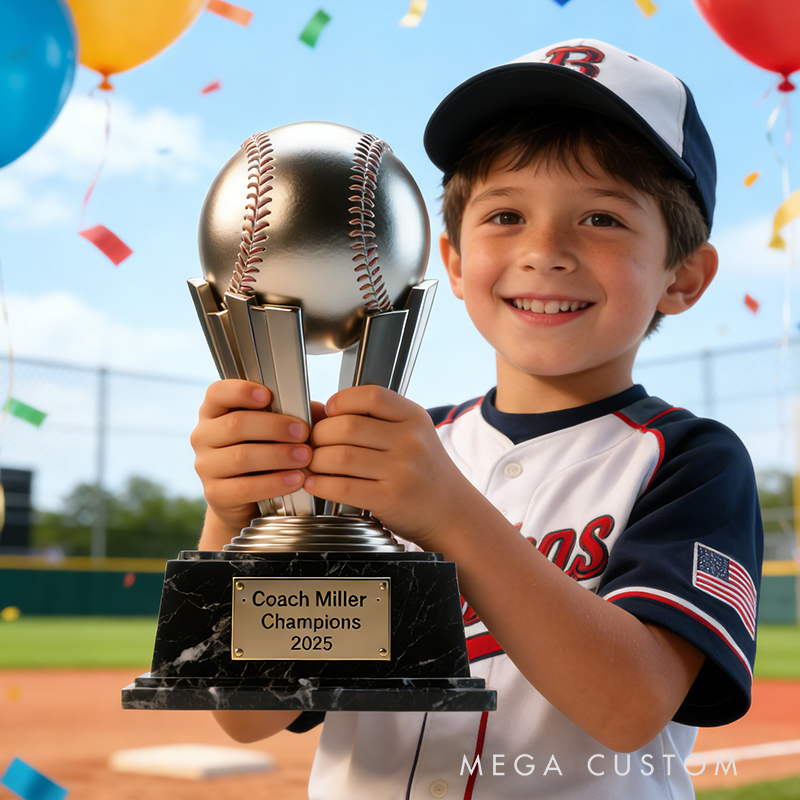 Personalized Acrylic Baseball Coach Trophy