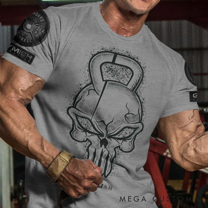 Personalized Gym Classic T-Shirt Gym Reaper Funny Motivational Workout Gym T-Shirt for Men for Fitness Enthusiasts Bodybuilders and Gym Lovers