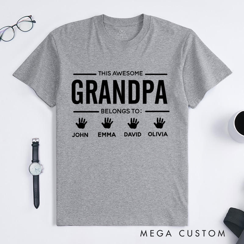 Personalised Father's Day Gift for Grandpa Custom Grandpa Shirt With Grandkids Names Custom Grandpa Shirt Grandpa Shirt With Grandkids Names