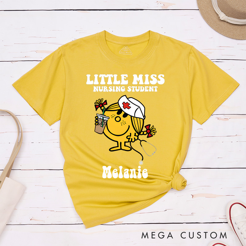 Personalized Nurse T-Shirts Little Miss Nursing Student Fashion Design T-Shirts