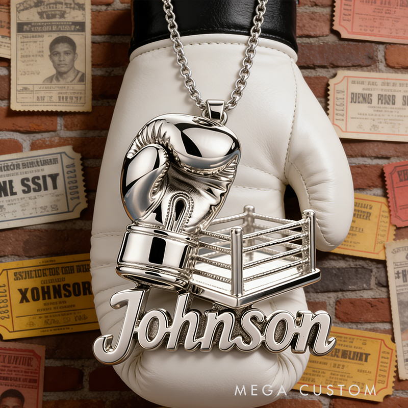 Personalized Boxing Glove Name Necklace the Perfect Gift for Boxing Lovers