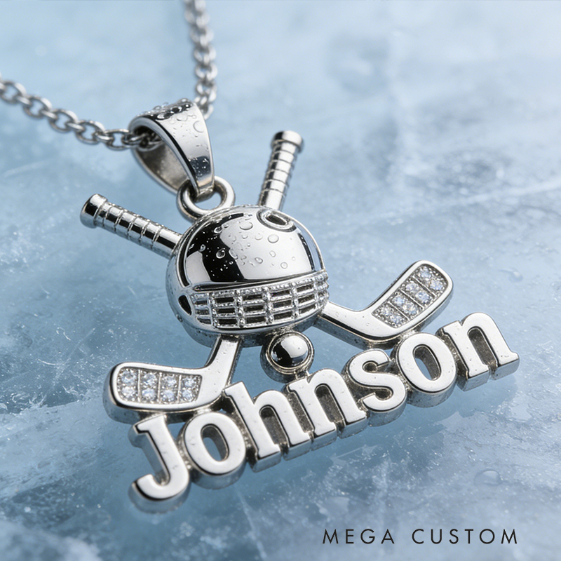 Personalized Hockey Name Necklace the Perfect Gift for Hockey Lovers