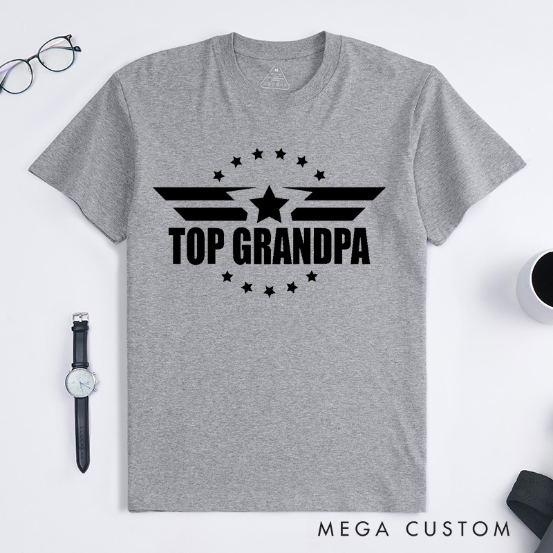 Personalized Top Grandpa T Shirt Custom Gift for Grandfather Father's Day Birthday Comfortable Cotton Shirt for Men Unique Grandpa Appreciation Tee
