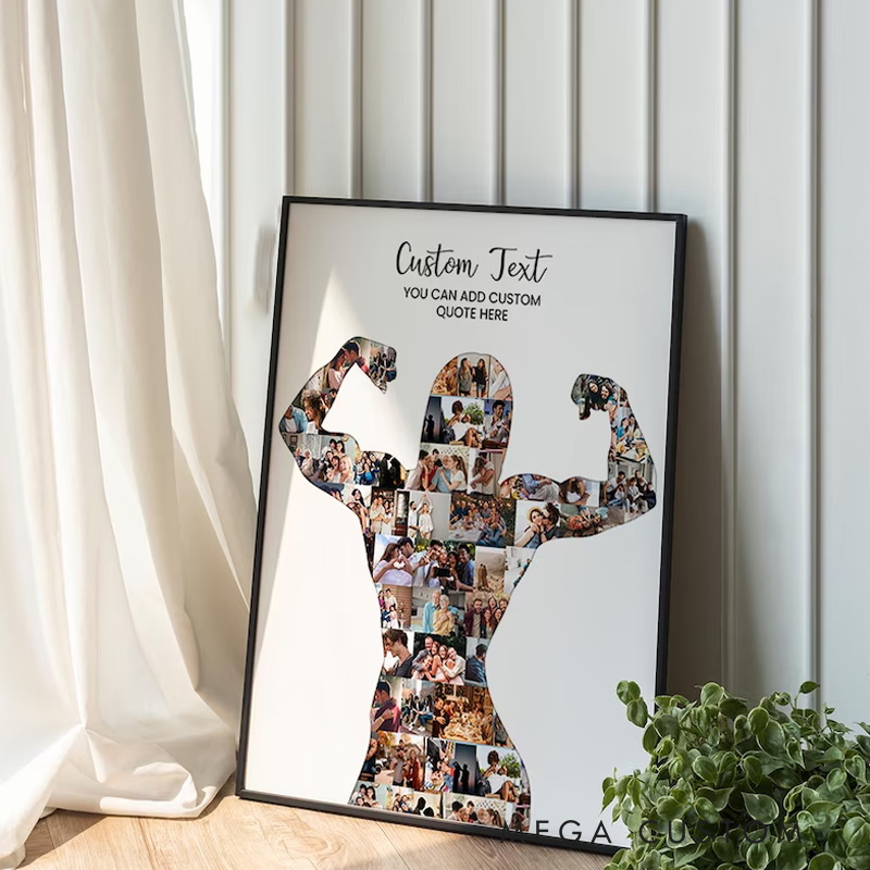 Personalized Female Body Builder Gift Woman Bodybuilder Photo Collage Bodybuilding Coach Gift for Gym Lover