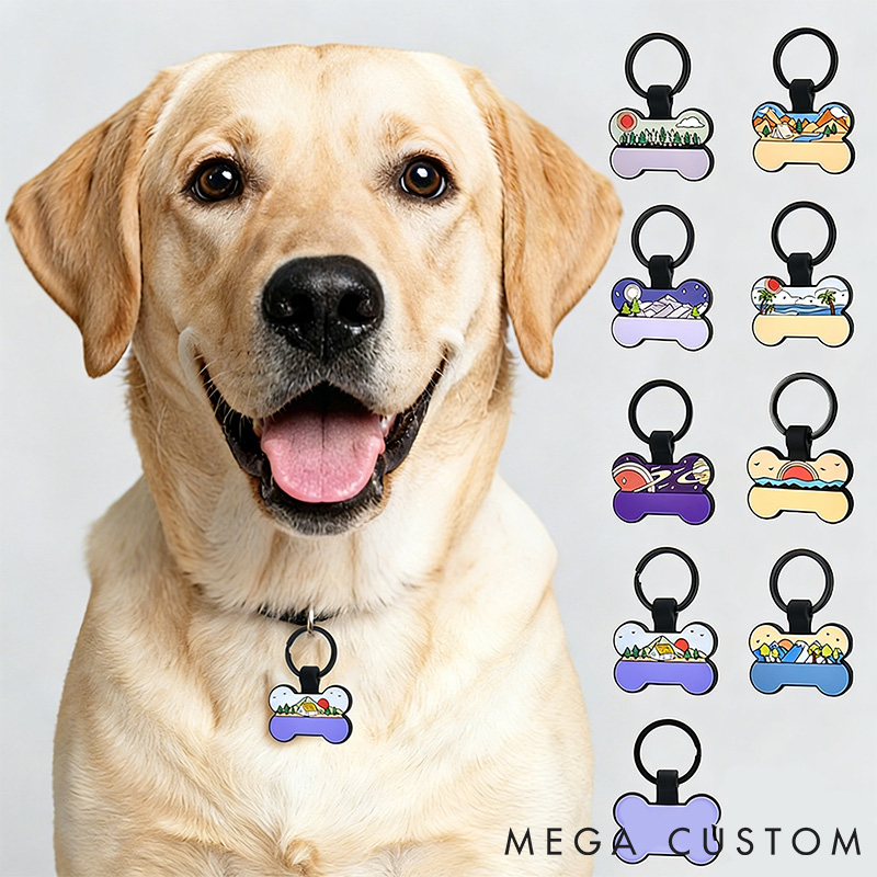 Personalized Dog Lover Silent Silicone Dog Tag Pet Tdentification Tag Gift for Dog Lovers Bone Dog Tag