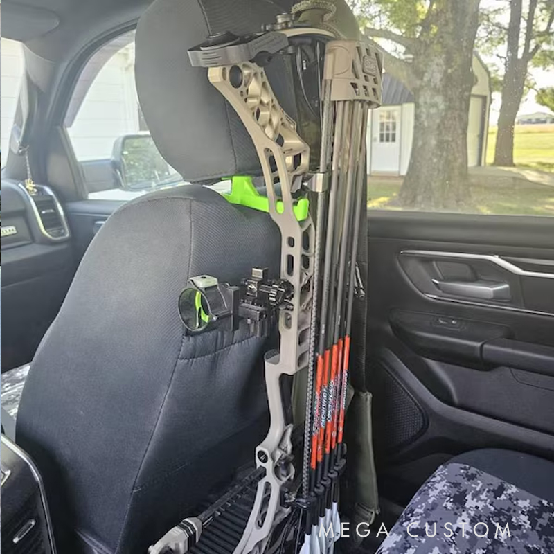  Headrest Bow Hanger – 3D Printed Archery Gear Holder for In-Car Storage