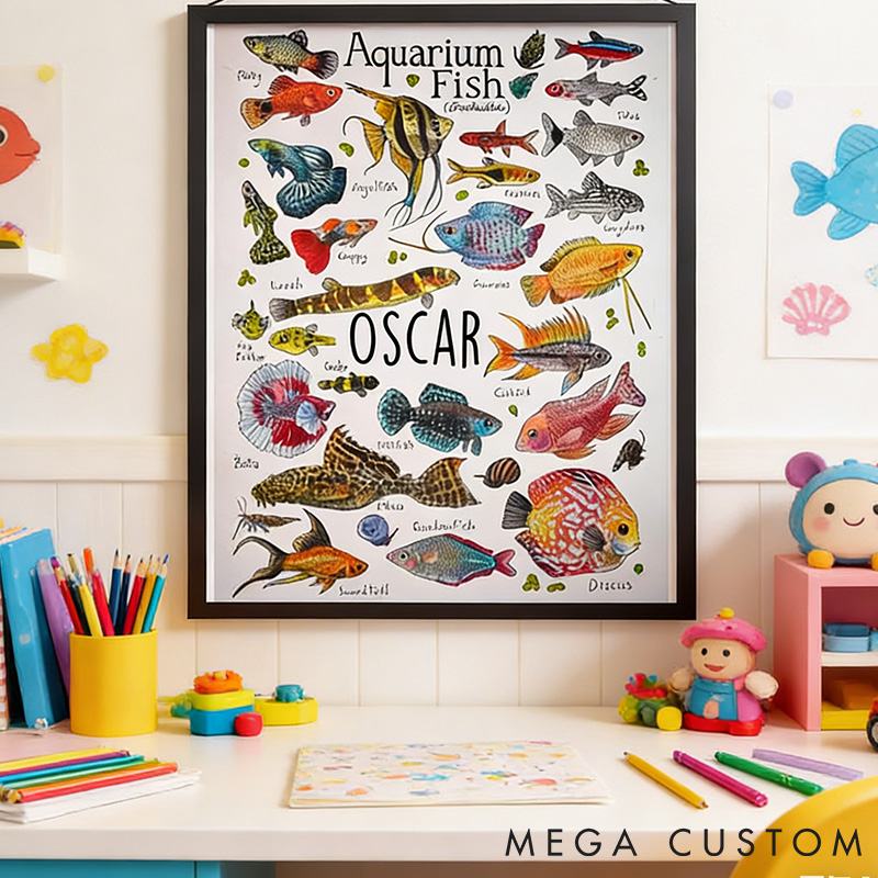 Personalized Pet Lover Tropical Aquarium Fish Gift for Fish Lovers Pet Portrait