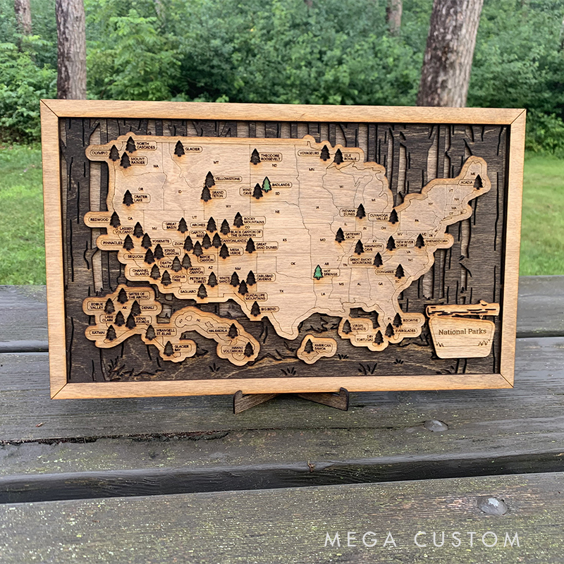 Personalized National Park Tour Map Sign