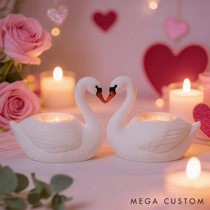 Personalized Swan Candle Holder 3D Printed Swan Candle Holder Bridal Shower Favor Couple Valentines Gift Date Night Candle Holder