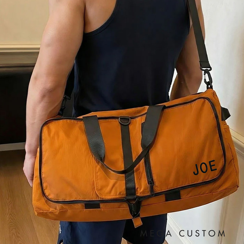 Personalized Fitness Large Capacity Gym Bag with Embroidery Custom Name for Gym Lovers 