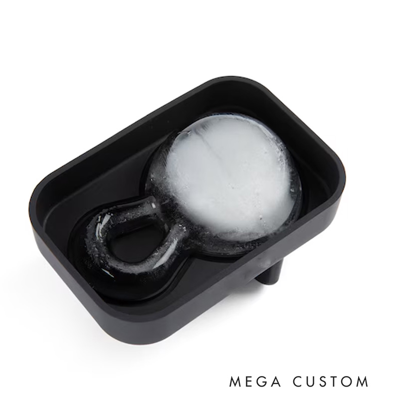 Personalized Kettlebell Ice Ball Mold with Custom Text Fitness Gift Whiskey Ice Cube for Gym Lovers