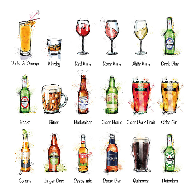 Personalized Family Drinks Print Frame New Home Gift Family Gift Housewarimg Gift 