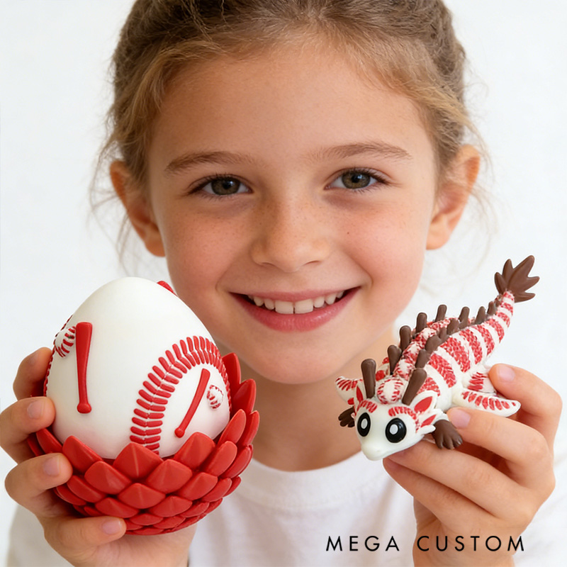 Personalized 3D Baseball Dragon and Egg Baseball the Perfect Gift for Baseball Loving Kids
