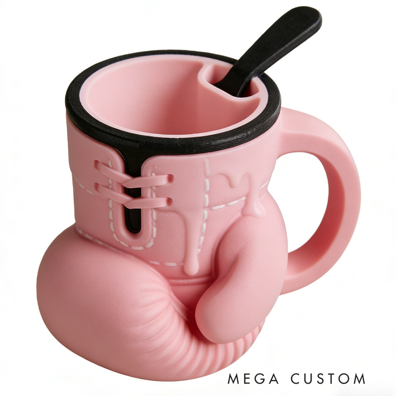 Personalized Boxing Glove Ice Cream Pint Holder with Spoon Slot Holder 3D Printed Cozy with Spoon Slot Fitness Inspired Cozie Gym Gift Fuzzy Texture for Gym Lover