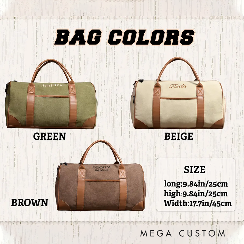 Personalized Name Duffel Bag Embroidered Travel Bag for Man Groomsmen Gift Duffel Bag Groomsmen Gift Best Men Bag Travel Overnight Bag
