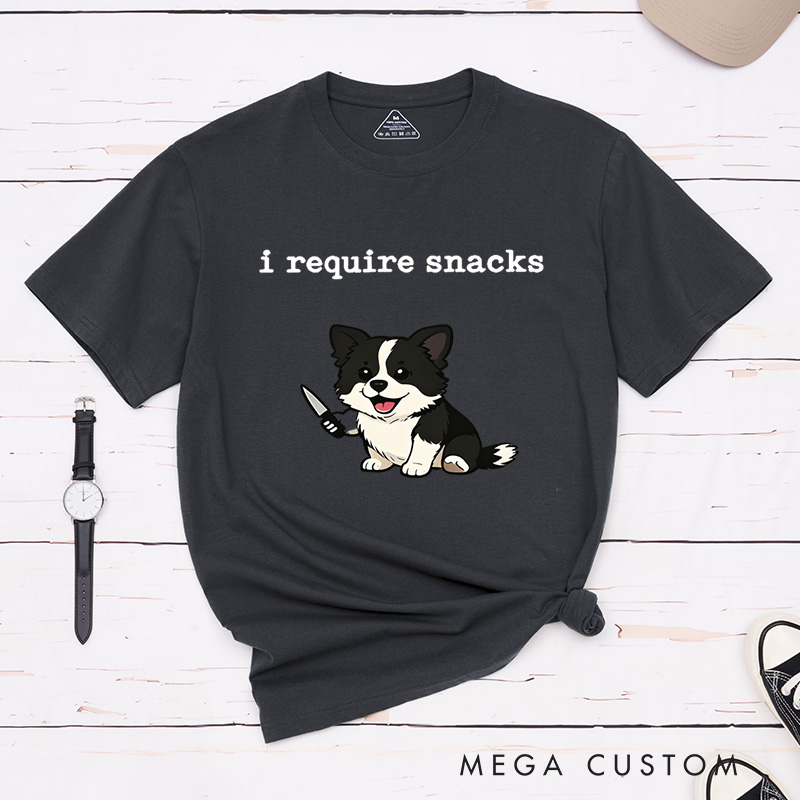 Personalized Pet Lover Funny I Require Snacks Pet Tee  Funny Goblincore Animal Lover Gift Cozy Snack Gremlin Tee T-Shirt