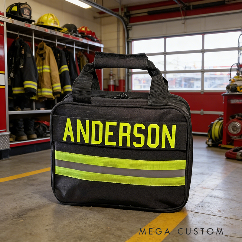 Personalized Custom Hi-Vis Gear Bag - Personalized Name Heavy-Duty Organizer with Reflective Stripes | Durable Water-Resistant Toiletry/Tool Bag