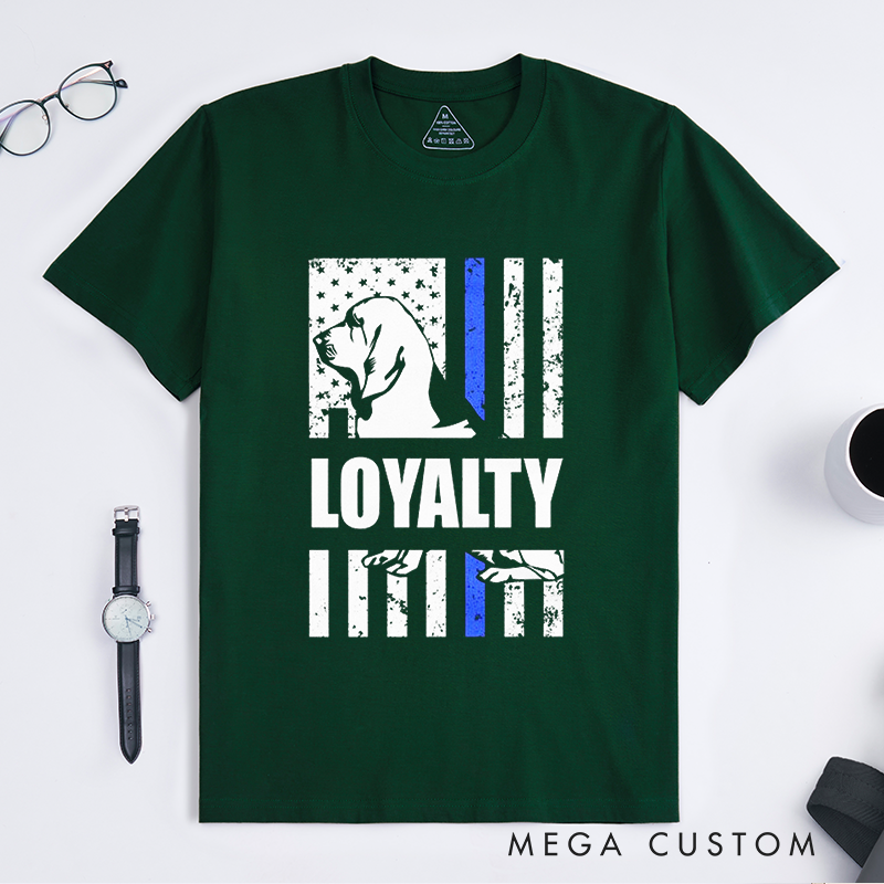 Personalized Police Loyalty Thin Blue Line K9 Support Design Gift for Police Officer T-Shirt