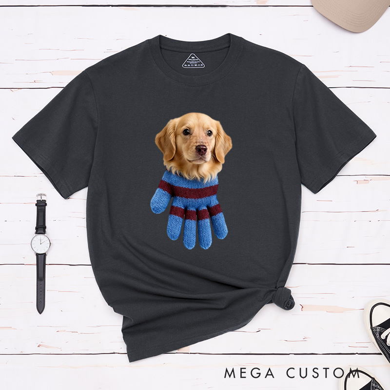 Personalized Pet Lover Pup in Glove Charm Gift Dog Lover Gift Pet LoverGraphic Unisex T-Shirt