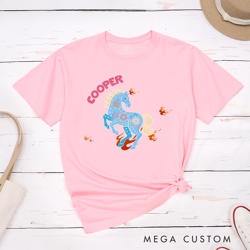 Personalized Pet Lover Multicolor Floral Horse Gift Horse Lover Gift Pet Lover Graphic Unisex T-Shirt