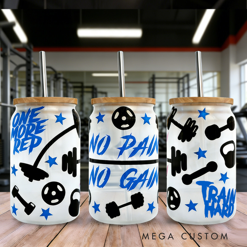 Personalized Gym Water Glasses Fitness Exercise Glass Gym Fuel Workout Motivational Glass Tumbler Birthday Gift for Gym Lover 