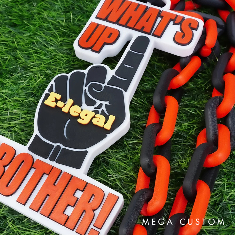 Personalized 3D Printed Sporty Team Logo Turnover Chain with Photo Birthday Game Day Gift for Team Members Sports Fans