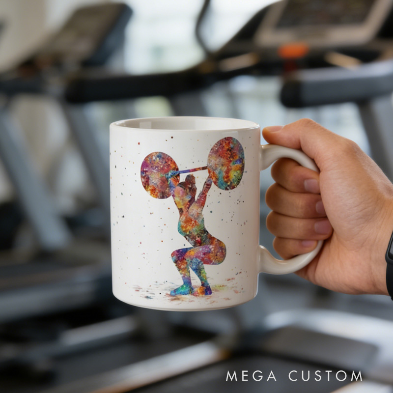 Personalized Couple Mug Fitness Gift Weightlifting Mug Female Weightlifter Gift Fitness Cup for Gym Lover