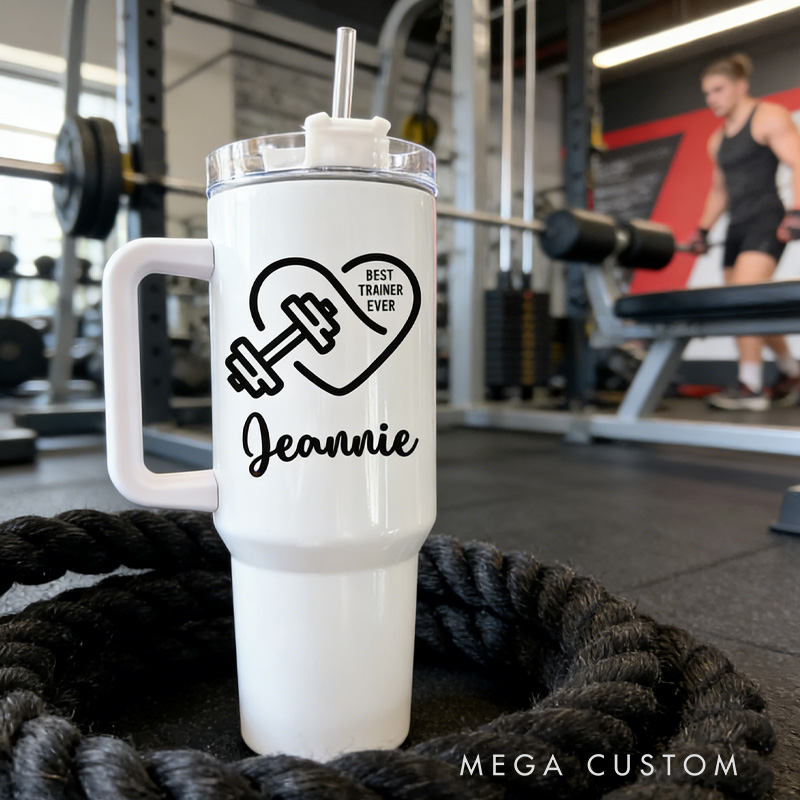 Personalized Fitness Tumbler Best Trainer Ever Exercise Group Fitness Instructor Gift for Gym Lovers