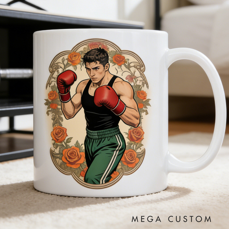 Personalized Couple Mug Fitness Gift Victorian Kickboxing Coffee Mug Vintage Gift Fitness Cup for Gym Lover