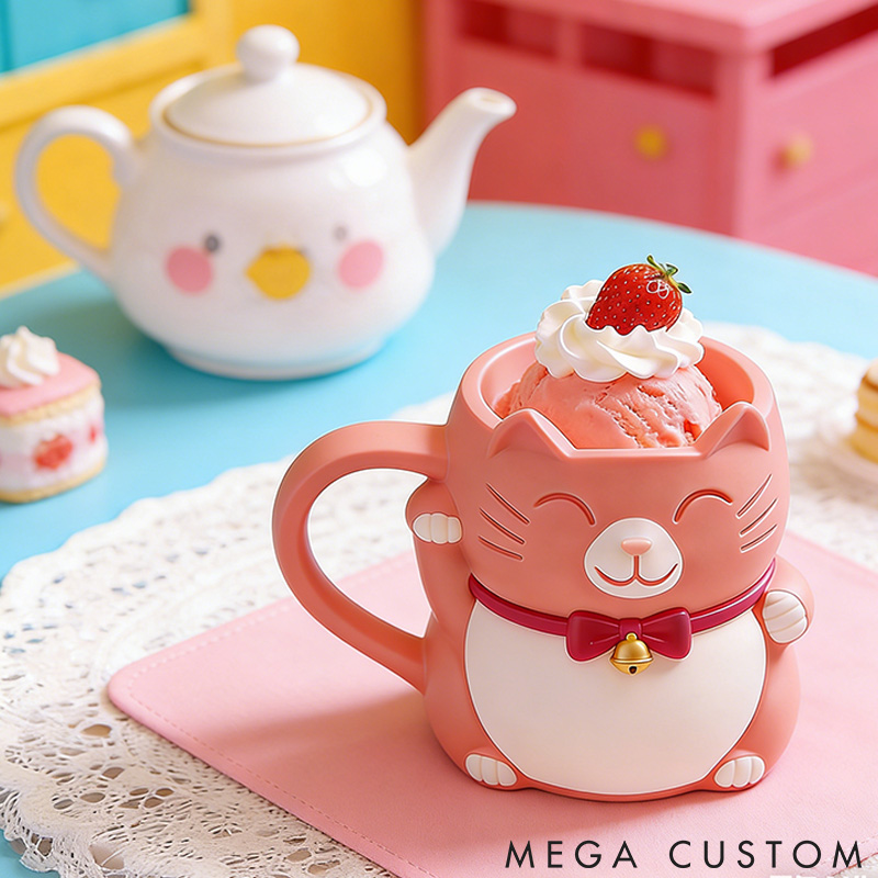 Personalized Cat Lover Bell Buddy Ice Cream Pint Holder 3D Printed with Spoon Slots & Snack Drawer for Cat Lover