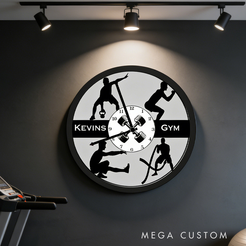 Personalized Fitness Gym Portrait Wall Clock Workout Clock Wall Clock for Gym Lover
