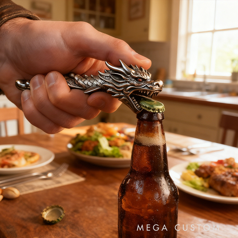 Dragon Head Metal Bottle Opener - Mythical Themed Bar Tool for Beer & Drinks