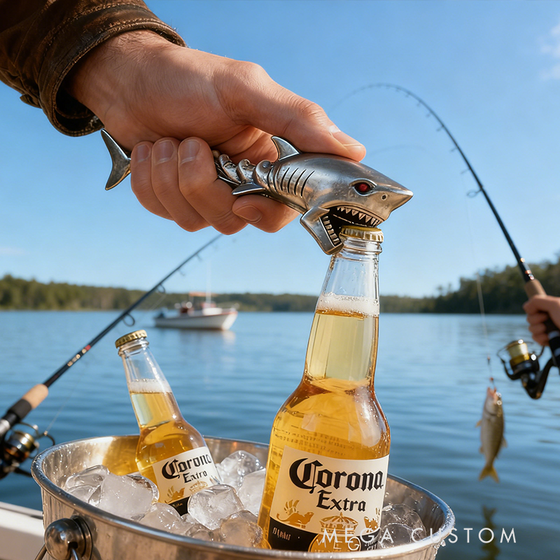 Shark Shaped Metal Bottle Opener - Beach & Party Themed Bar Tool for Beer