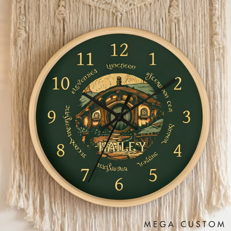 Personalized Meal Time Wall Clock Seven Meals Wall Clock Round Door Cottage Art Fantasy Valentine's Gift for Husband