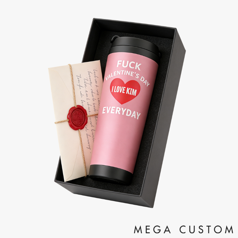 Personalized Anti-Valentine's but Love You Couple Tumbler Stainless Steel Engraved Heat Retention Gift for Lovers