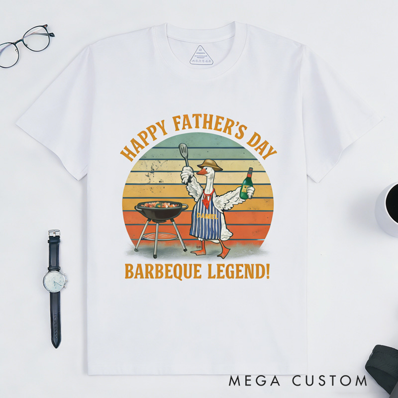 Personalized Barbeque Legend Goose Classic T-Shirts Baking Goose Tee with Name Father's Day Gift