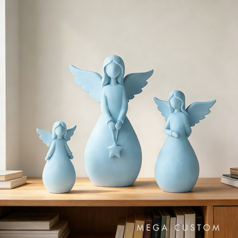 Personalized Angel Set 3D Printed Home Decor Spiritual Gift Prayer Space Gift Religious Home Decor for her