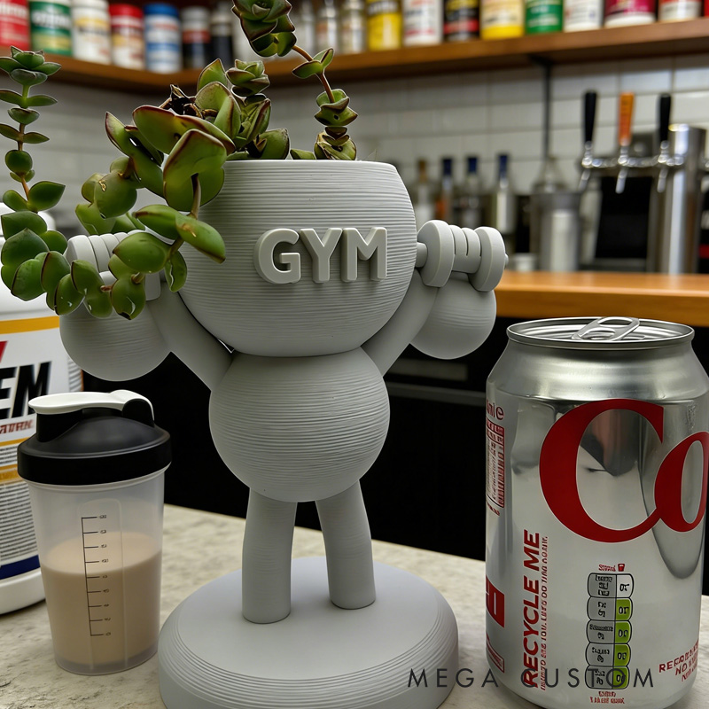 Personalized 3D Printed Kettlebells Succulent Plant Pot Weightlifter Strength Trainer Airplant Succulent Holder Gift for Friends Gym Rat Gym Lovers