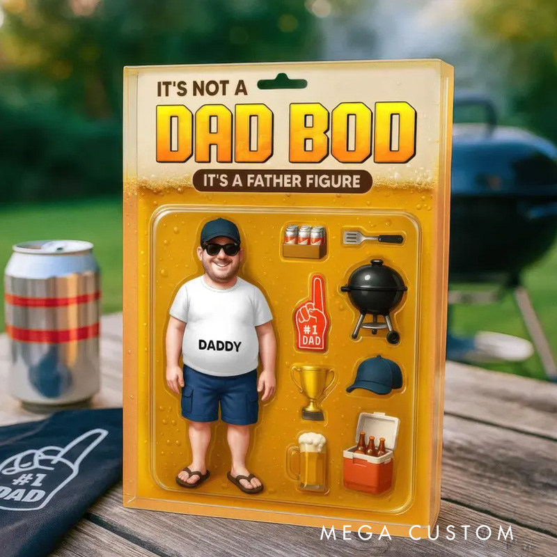 Personalized It's Not a Dad Bod It's a Farther Figure Acrylic Photo Block Plaque with Name Gift for Chef Baking Lovers Baker