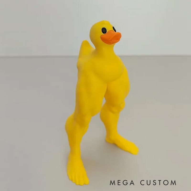 Personalized 3D Printed Funny Muscle Muscular Legs Duck Meme Desk Decor Birthday Gift for Friends Gym Rat Gym Lovers