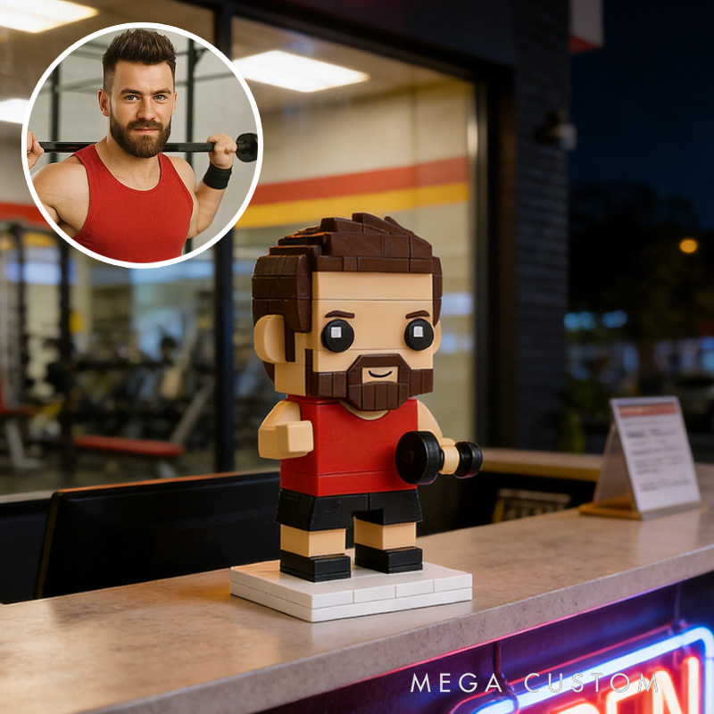 Personalized Photo Standing Gym 3D Printed Cross Fit Figurine Brick Athlete Gift for Coach Trainer Gym Lover