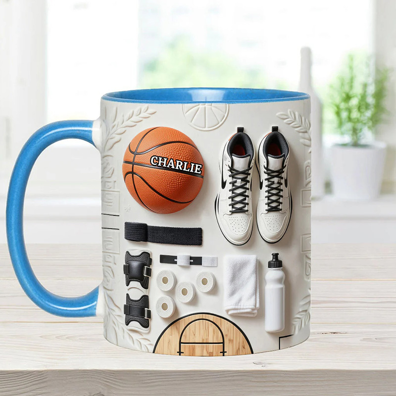 [Copy]Personalized Basketball Mug with Custom Name and Bold Player Silhouette Design Perfect Gift for Basketball Fans