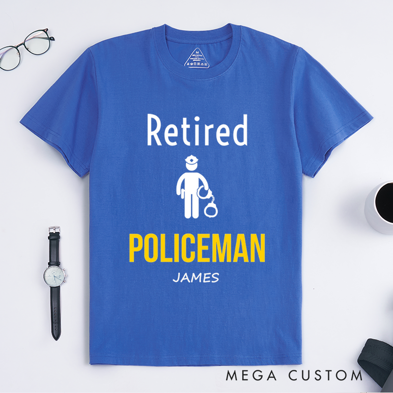Personalized Police Retired Policeman Custom Design Gift for Police Officer T-Shirt