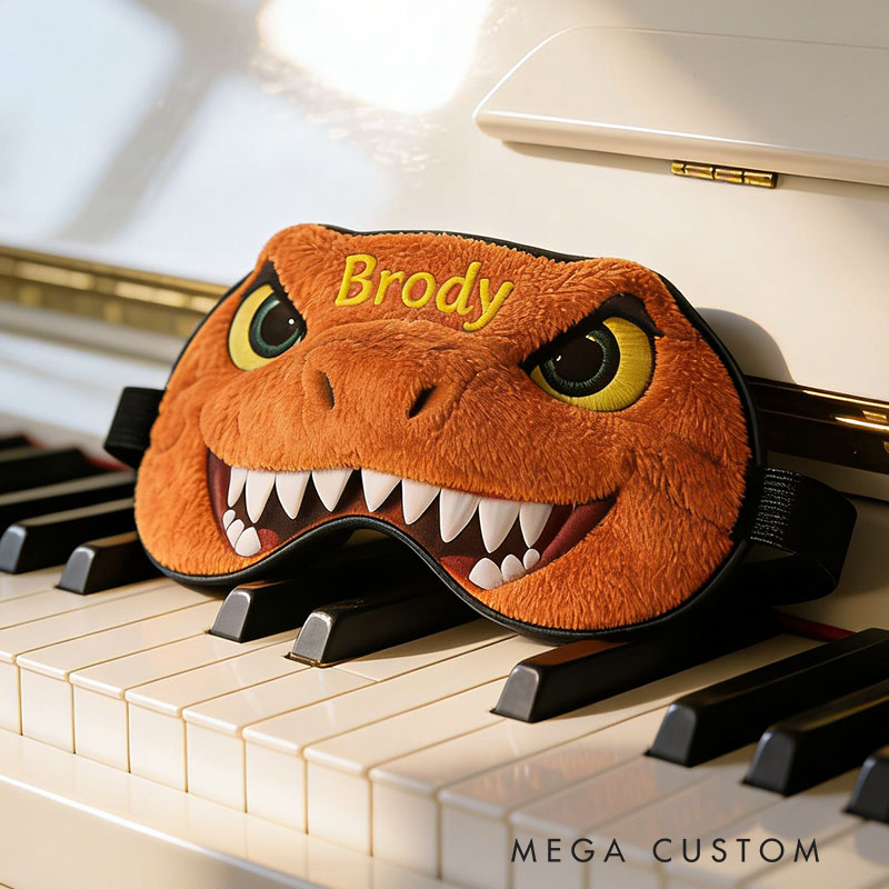 Tyrannosaurus rex  Personalized Tyrannosaurus Rex Whimsical Dinosaur Sleep Eye Mask Custom Eye Cover Comfortable Gift for Children