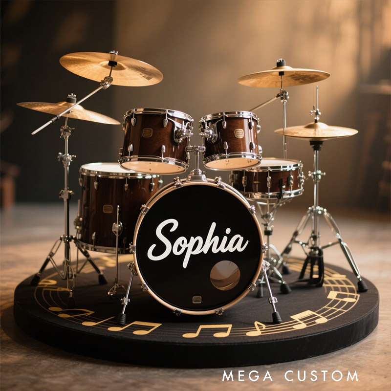 Personalized Mini Drum Set Desktop Figurine for Music Lovers Acrylic Plaque Gift for Room Music Studio