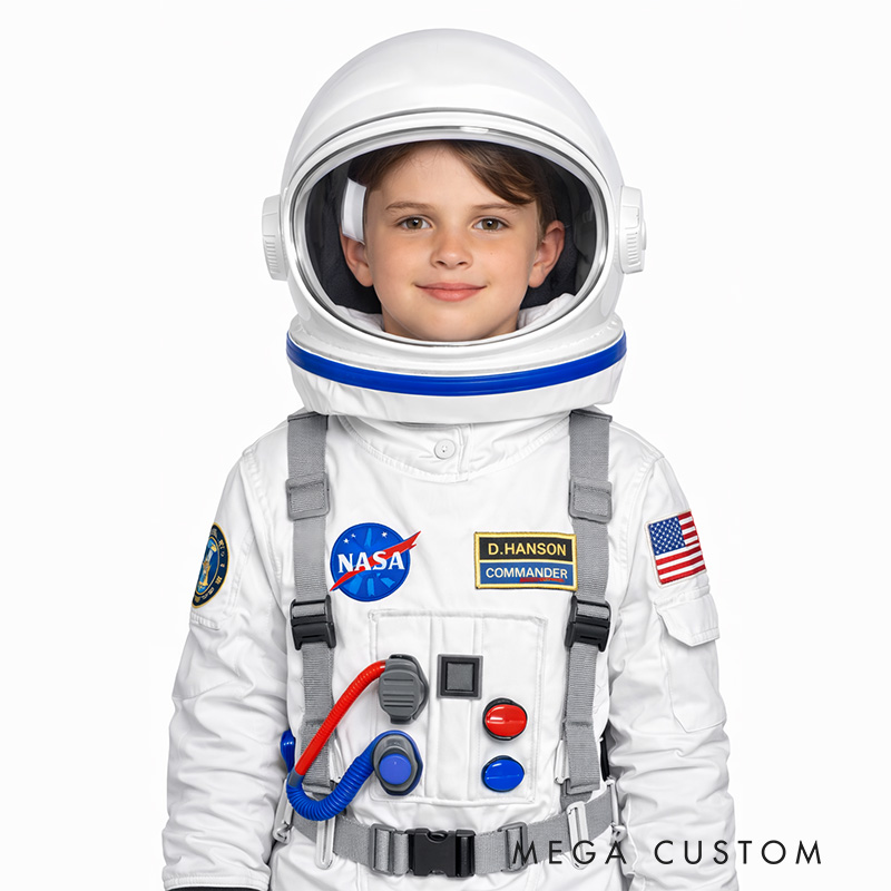Personalized Kids Astronaut with Hat Holiday Play Costume Kids Astronaut Hat Embroidered Astronaut Clothing Set