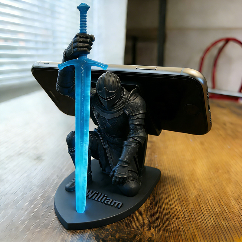 Personalized Armor of God 3D Printed Phone Stand with Custom Name Religious Gift Faith Gift for Christian Men