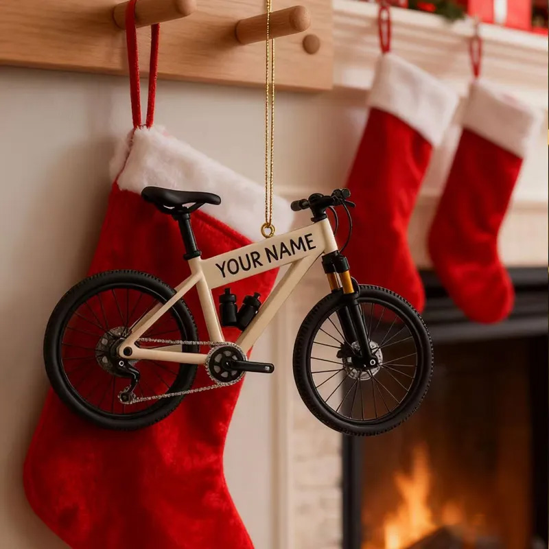 Personalized Mountain Bike Ornament Christmas Gift for Bicycle Rider Bike Xmas Ornament Bicycle Gift Idea