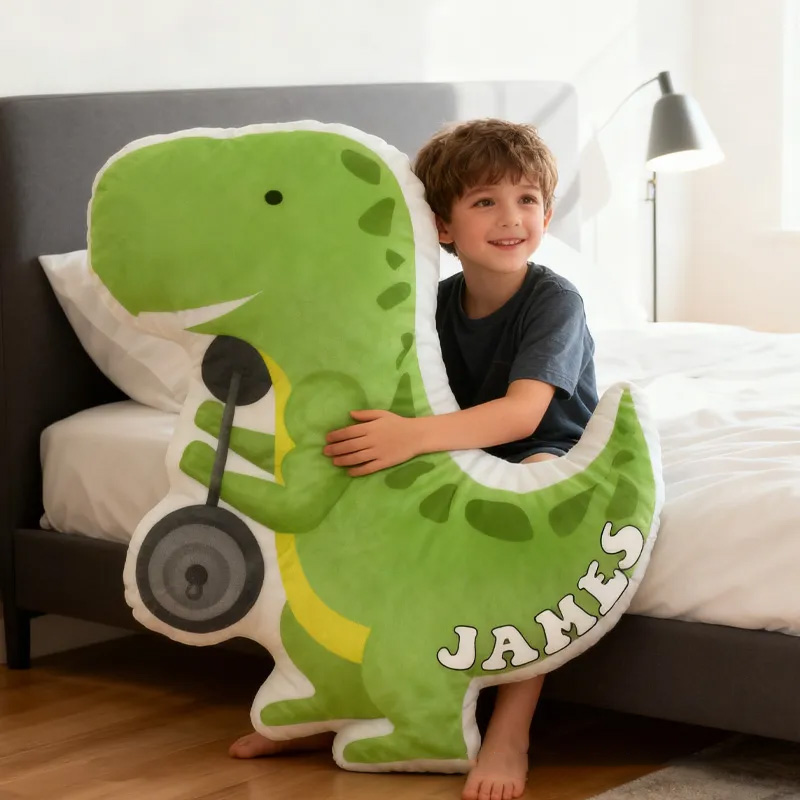 Personalized Fitness Dino Pillow Rainbow Throw Pillow Graphic 3D Print Trainer Fitness Planner Decoration Pillow Exercise Sport Gym Rat Weightlifting Pillow for Kids Gym Lovers