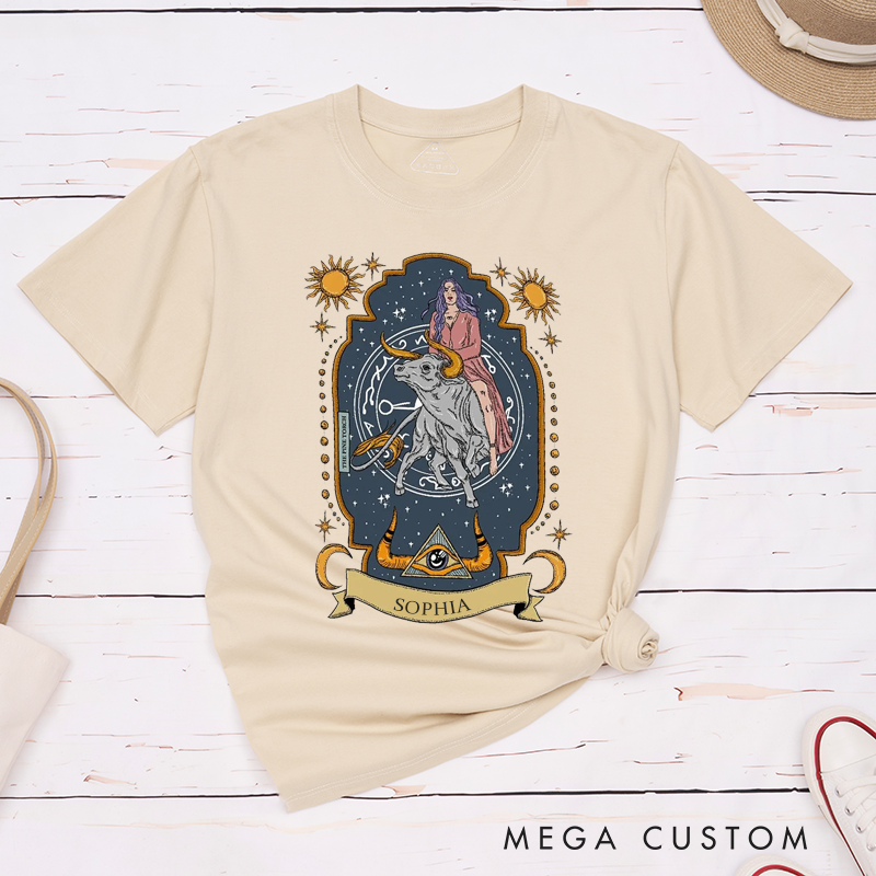 Personalized Taurus Zodiac Classic T-Shirts Custom Astrology Birthday Gift for Taurus Lovers Unique Horoscope Shirt Perfect for Astrology Fans